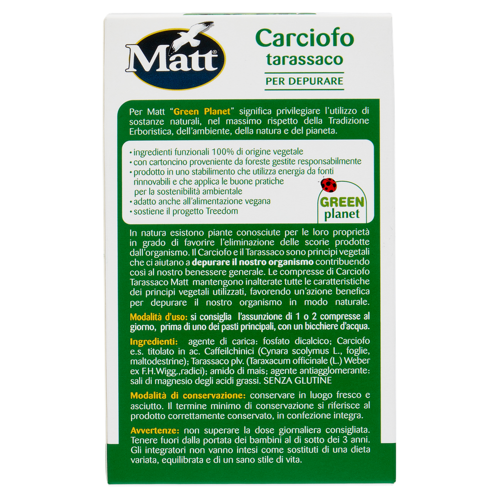 Carciofo Tarassaco Compresse Matt&Diet 40 Compresse - Foto 3