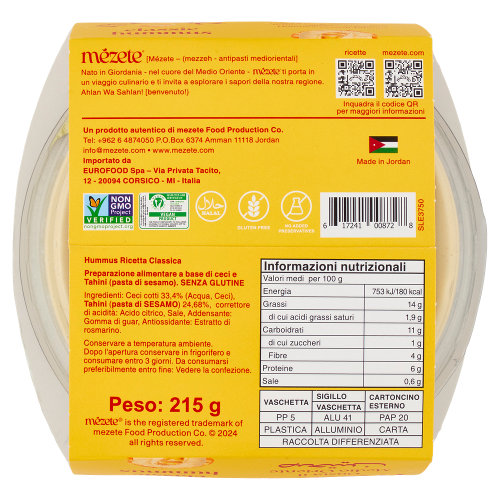 Hummus Classico 100% Naturale Mezete - Foto 3