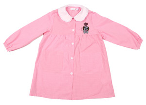 Grembiule Asilo Bambina 4 Anni Vichy Rosa Ricamo Dog - Foto 1