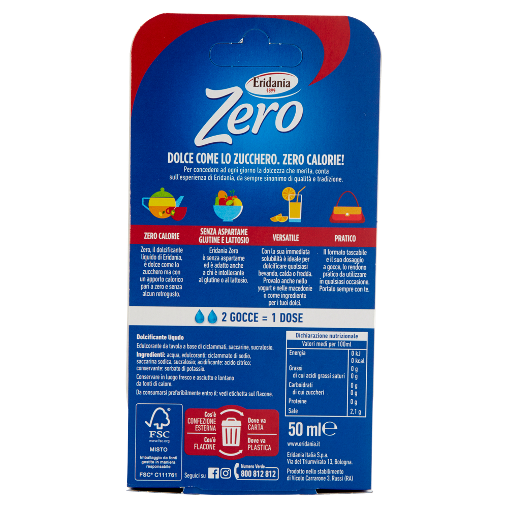 Dolcificante Liquido Eridania Zero Zero Calorie Eridania - Foto 3