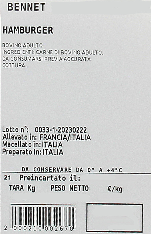 Hamburger Di Bovino Adulto - Foto 3