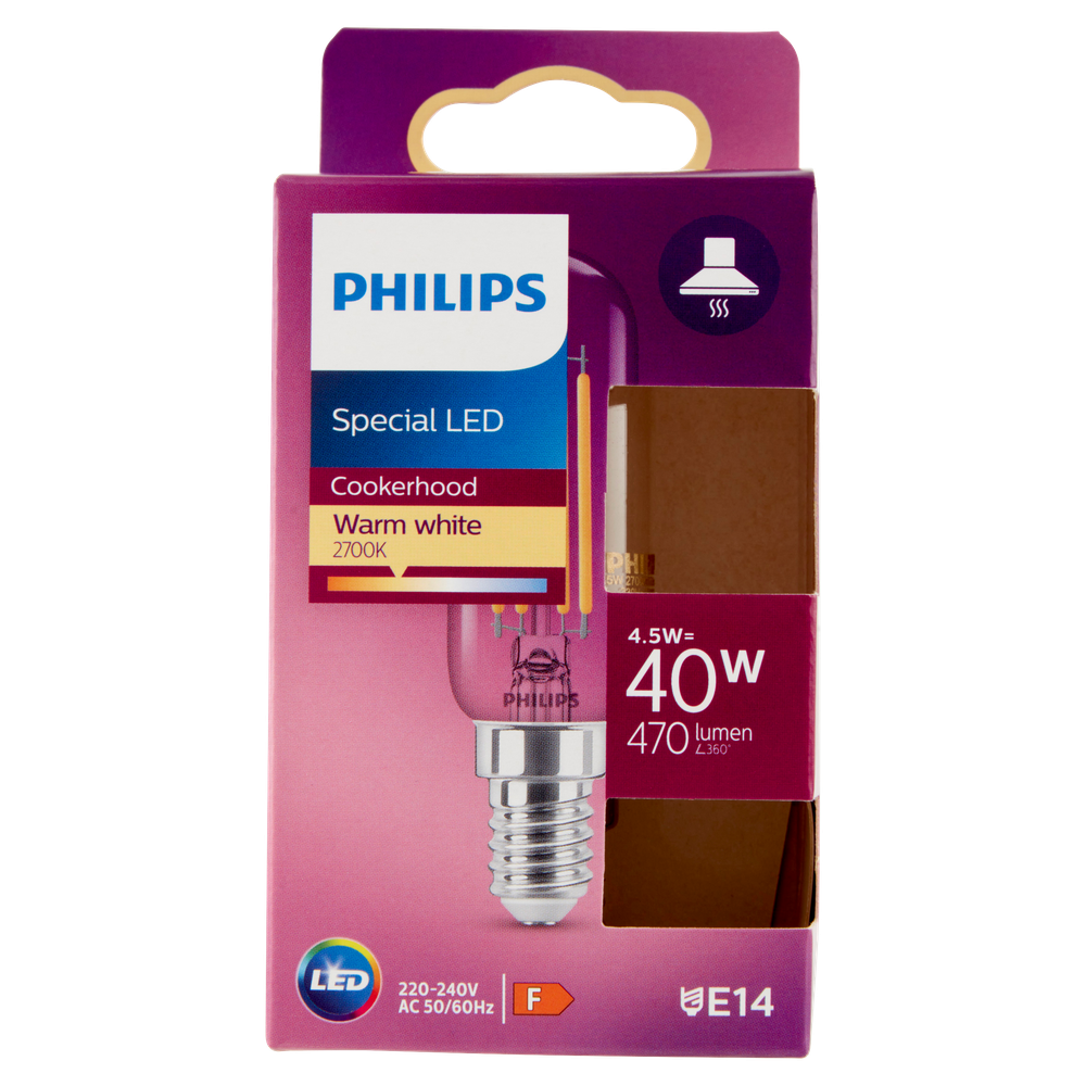 Lampadina Tubolare Cappa T25l 40w Attacco E14 Luce Calda Philips - Foto 1
