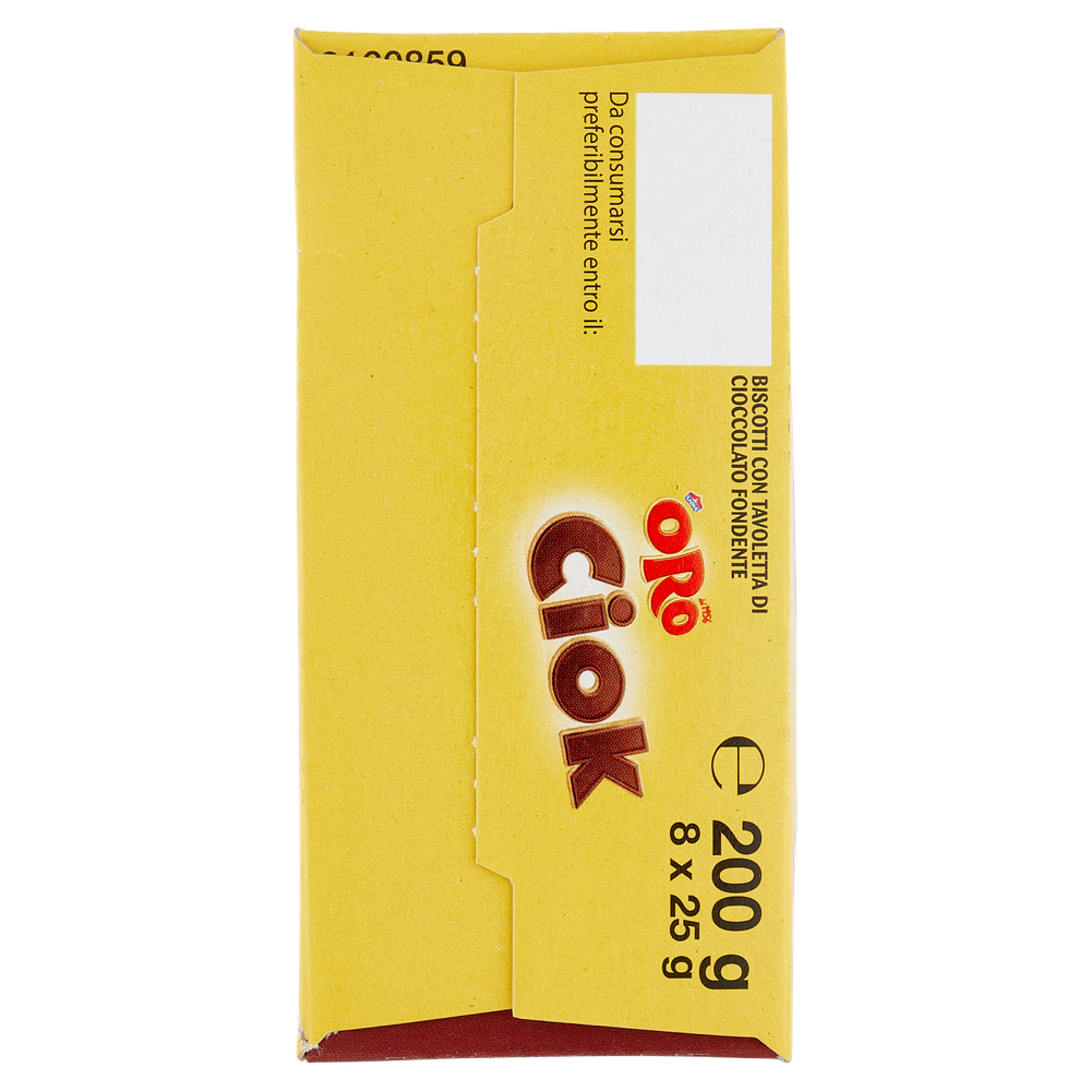 Biscotto Oro Ciok Con Tavoletta Di Cioccolato Fondente 8x25g Oro Saiwa - Foto 2