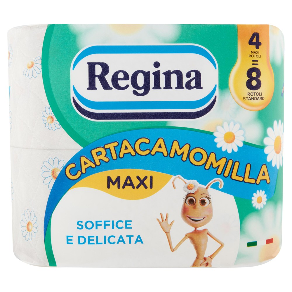 4 Rotoli Carta Igienica Delicata 3 Veli Cartacamomilla Regina - Foto 1