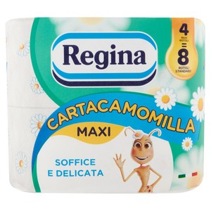 Carta Igienica Delicata 4x Rotoli 3 Veli Regina Cartacamomilla