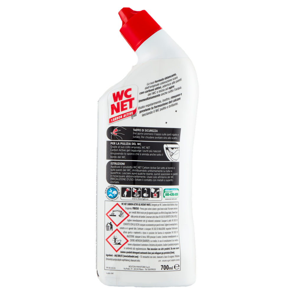 Pulitore Gel Wc Net Carbon Active Instant White 700 Ml - Foto 3