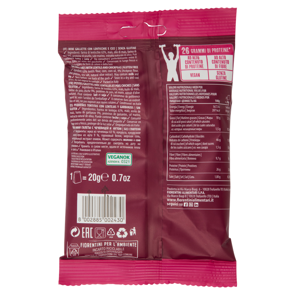 Snack Bio Triangolini Di Lenticchie E Ceci Si&No Fiorentini - Foto 3