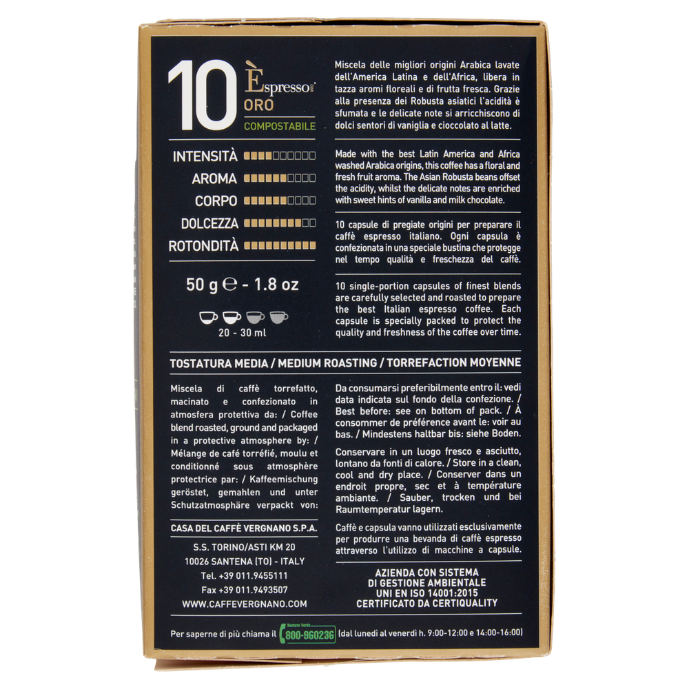 Caffè Espresso1882 Capsule Per Nespresso 10pz Caffè Vergnano 1882 - Foto 3