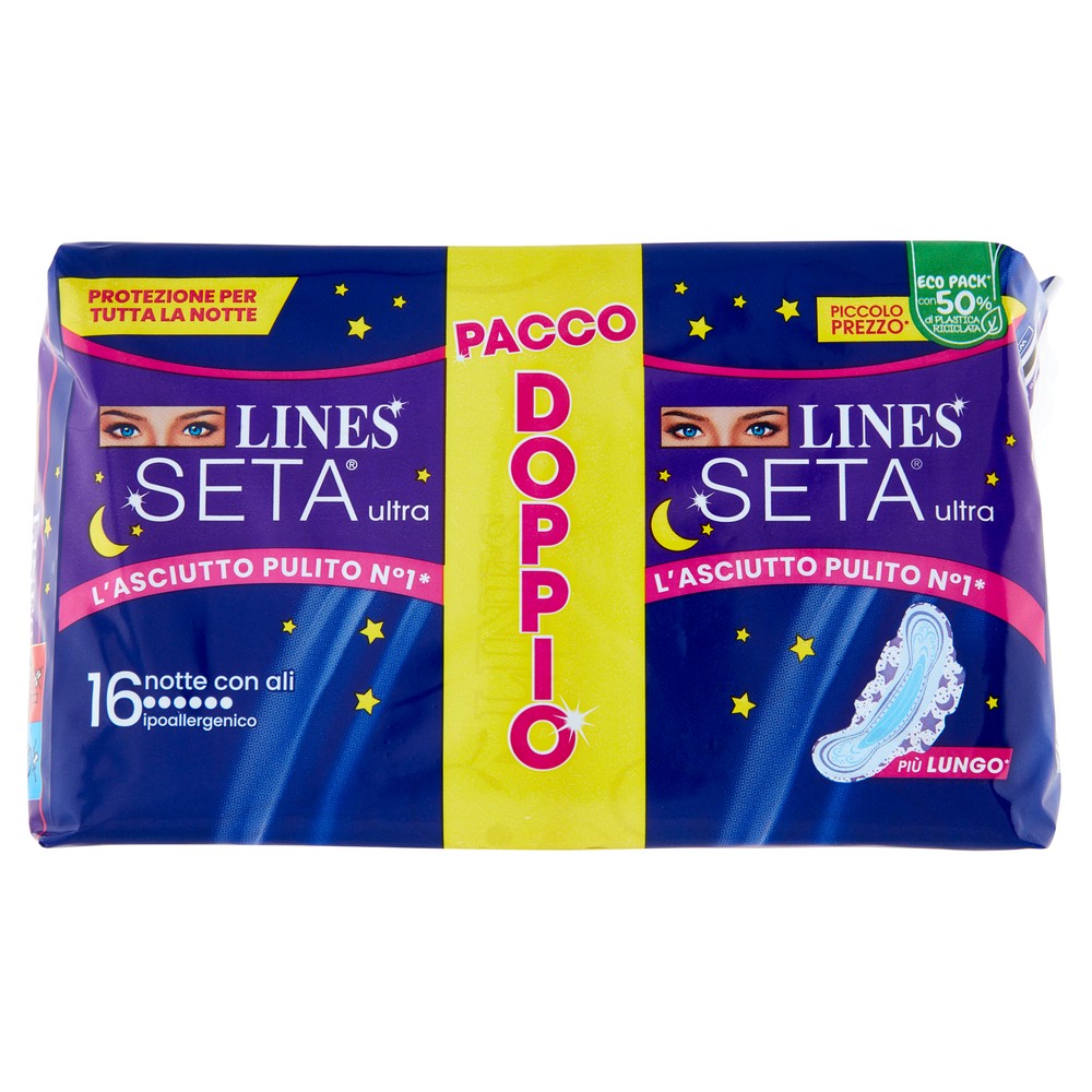 Assorbenti Ultra Notte Ali 2x8 Lines Seta - Foto 1