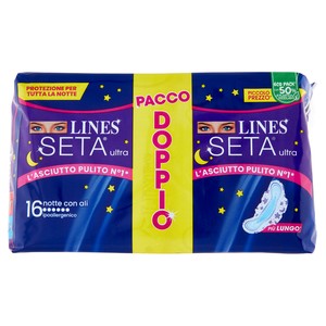Assorbenti Ultra Notte Ali 2x8 Lines Seta - Foto 1