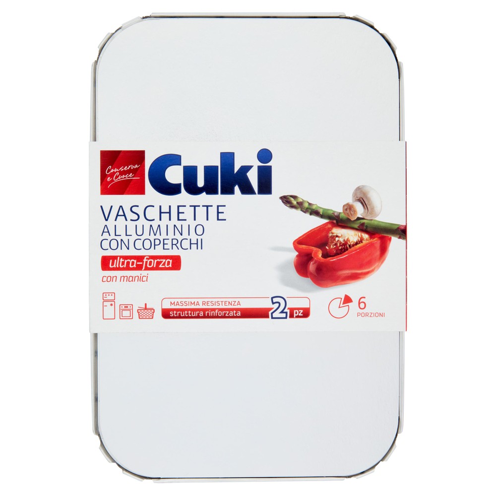 2 Vaschette Alluminio Con Coperchio 6 Porzioni Cuki - Foto 1