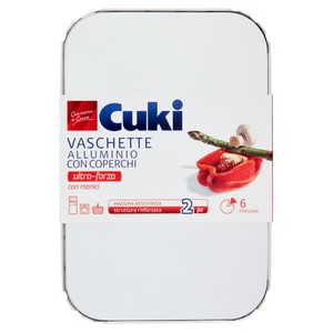 2 Vaschette Alluminio Con Coperchio 6 Porzioni Cuki - Foto 1