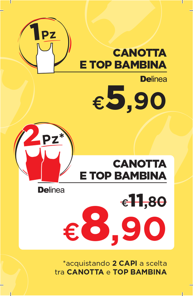 Maglia Intima Bambina Spalla Larga 12/13 Anni Bianco Operato Delinea