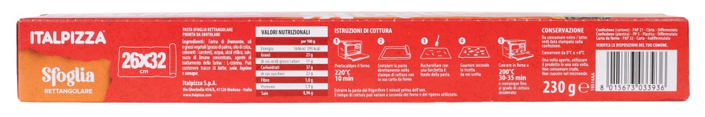 Base Pasta Sfoglia Rettangolare Italpizza - Foto 3