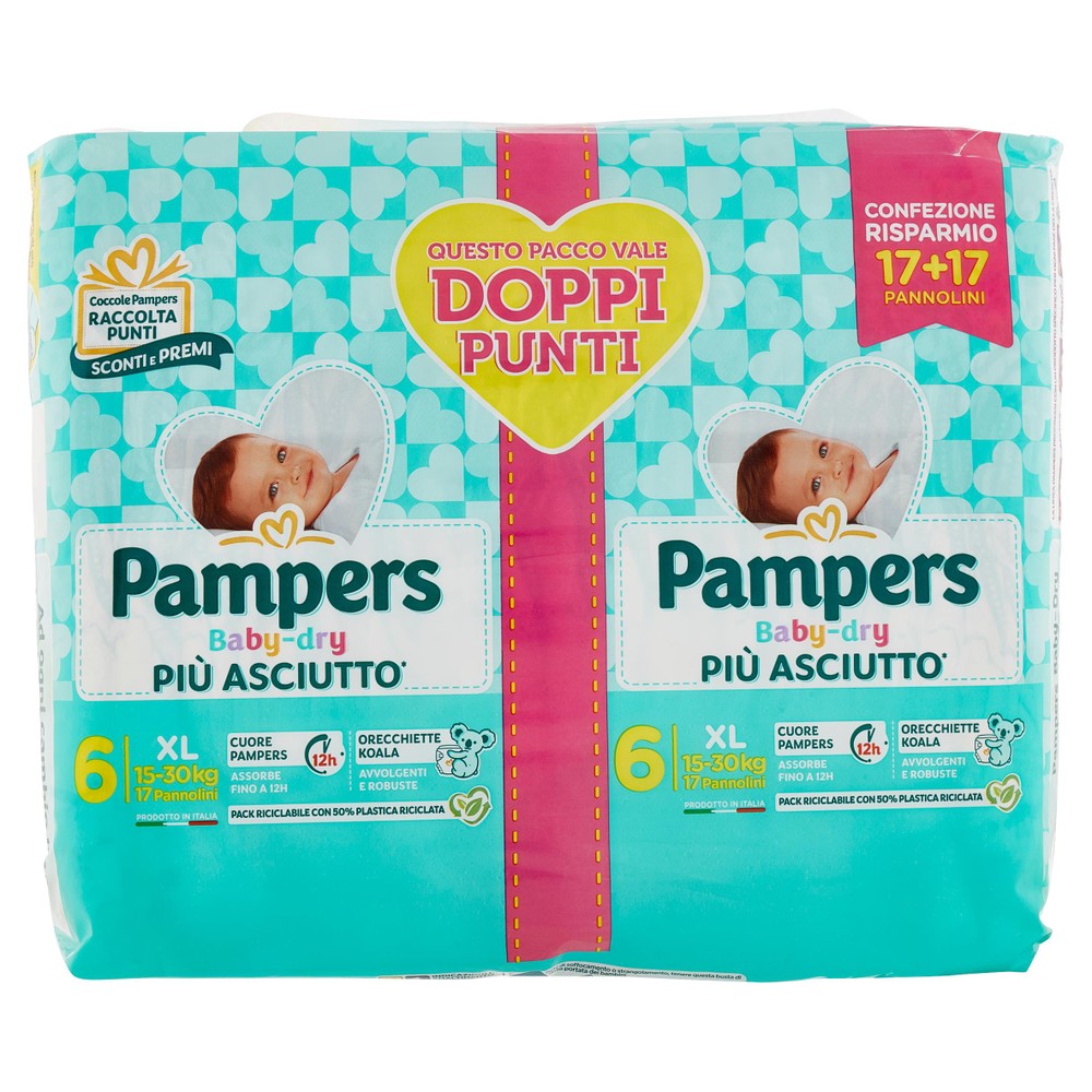 Pannolini Babydry Pampers XL Conf. Da 34