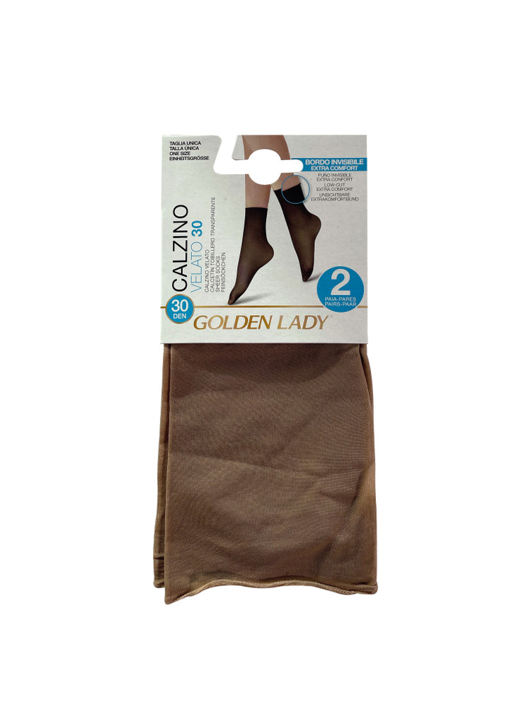 Calzini Velati Donna Tg Unica Naturale 30 Denari Conf Da 2 Golden Lady - Foto 1