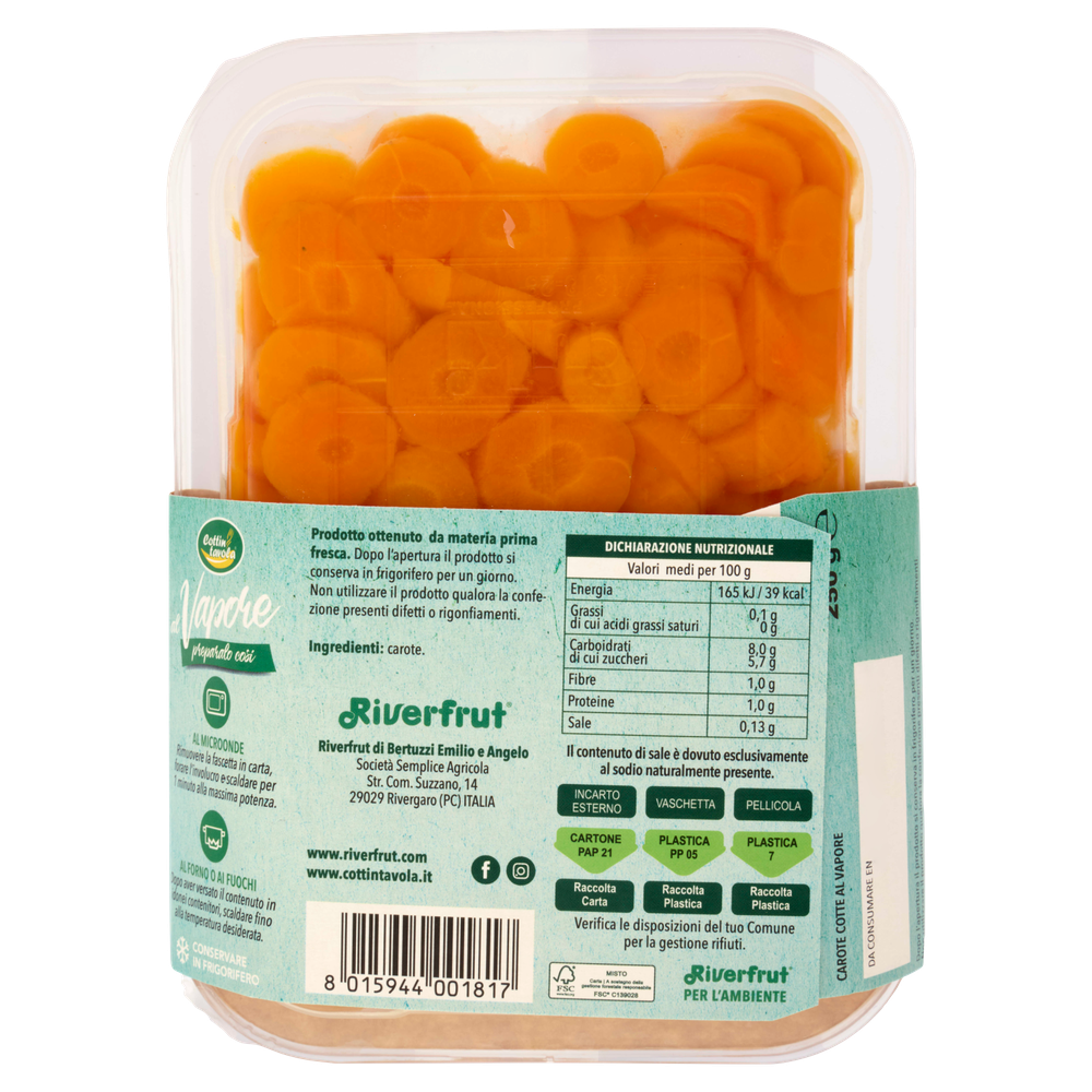 Carote A Rondelle Al Vapore Vaschetta G 250 - Foto 3