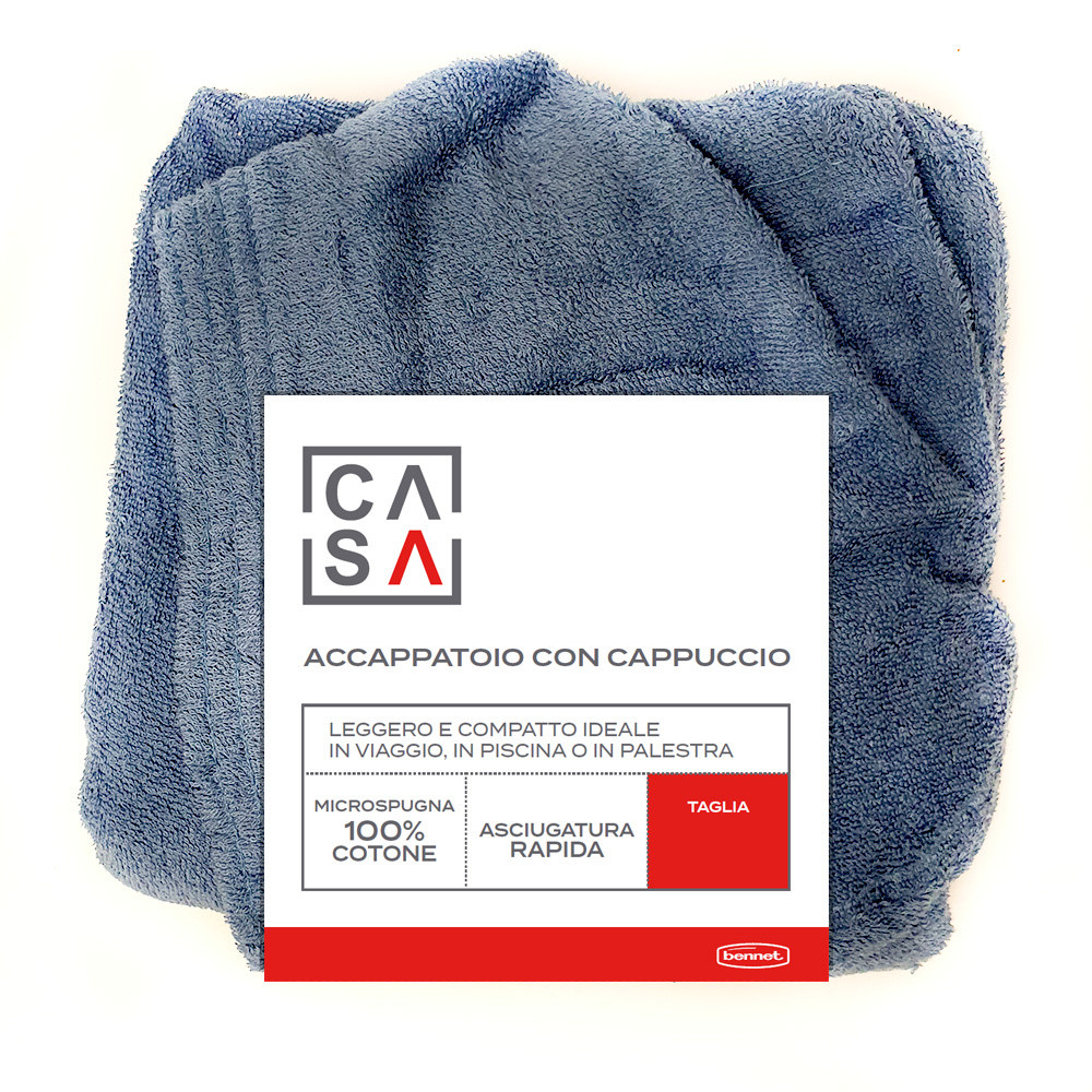 Accappatoio Unisex Con Cappuccio L/ XL Blu Casa - Foto 1