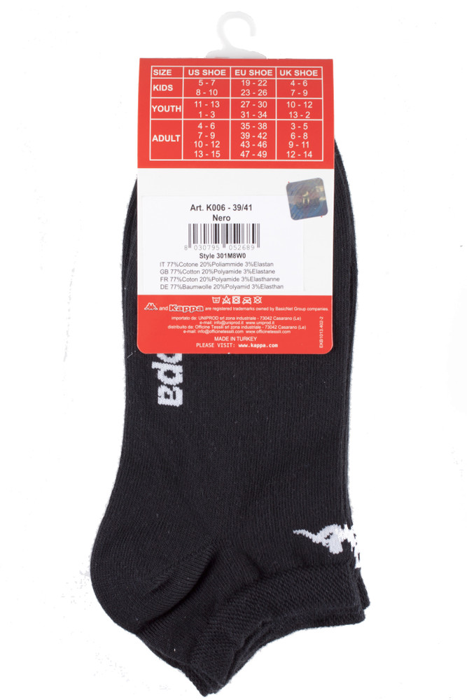 Calze Sneaker Uomo 39/41 Nero Conf Da 3 Kappa - Foto 2