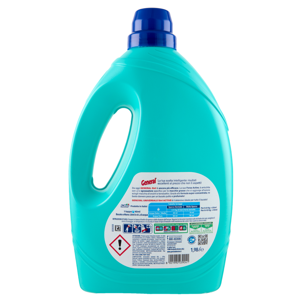 Detersivo Per Lavatrice 5 In 1 Universale 44 Lavaggi General - Foto 3
