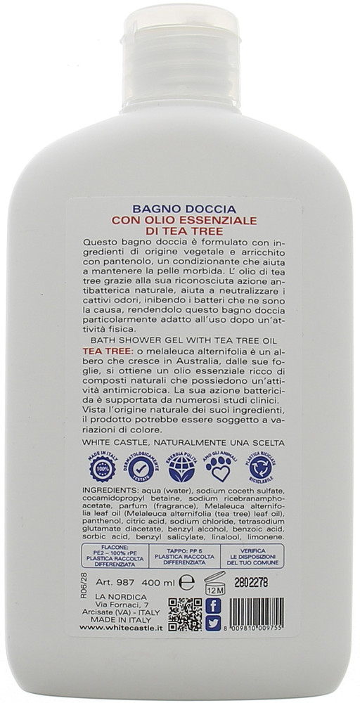 Bagno Doccia Olio Essenziale Tea Tree White Castle