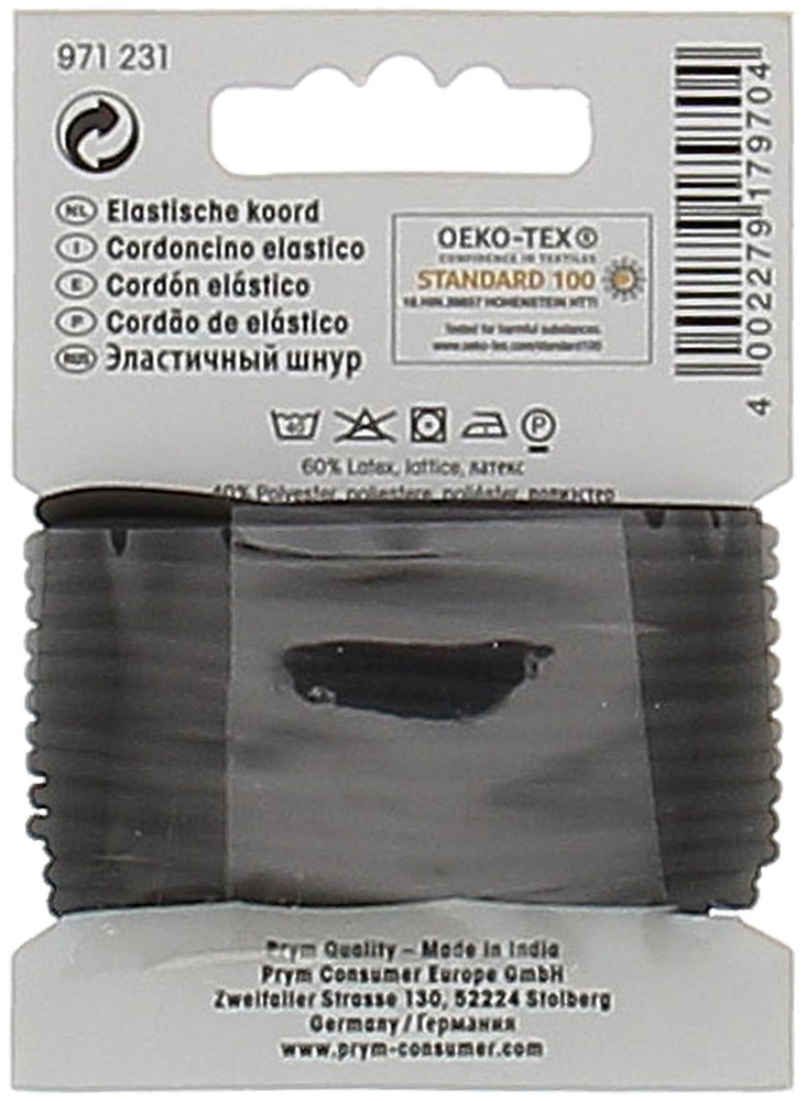 Cordoncino Elastico Nero Mm.2,5 X Mt.3 Prym - Foto 2