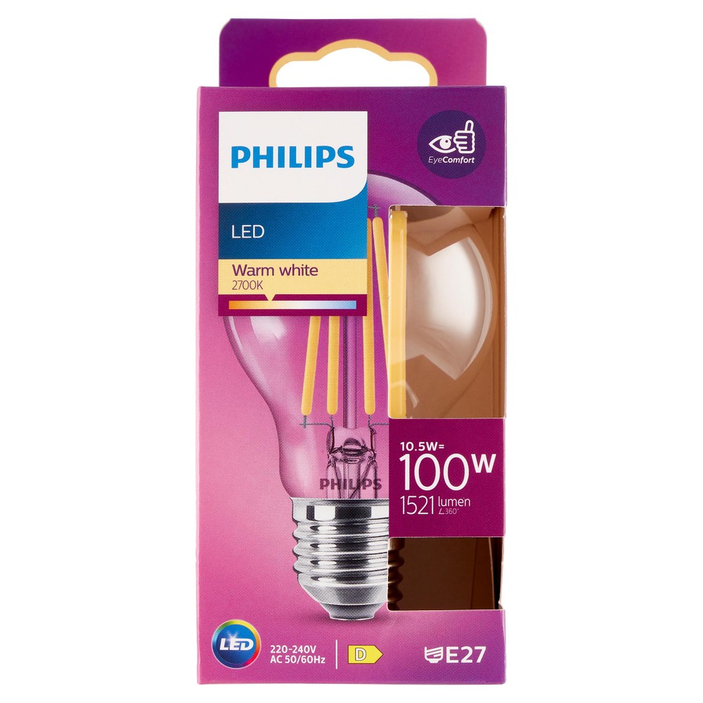 Lampadine Led Filamento Goccia 100w Attacco E27 Luce Calda Philips - Foto 1