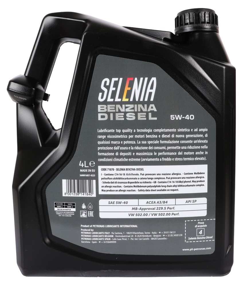 Olio Per Auto Selenia 5w40 Benzina O Diesel - Foto 2