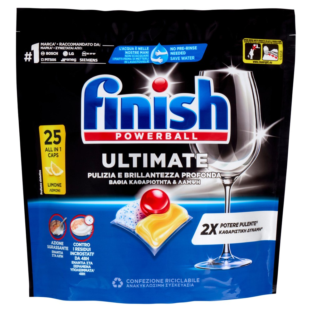 Tabs Lavastoviglie Limone 25 Lavaggi Ultimate Finish Power Ball - Foto 1