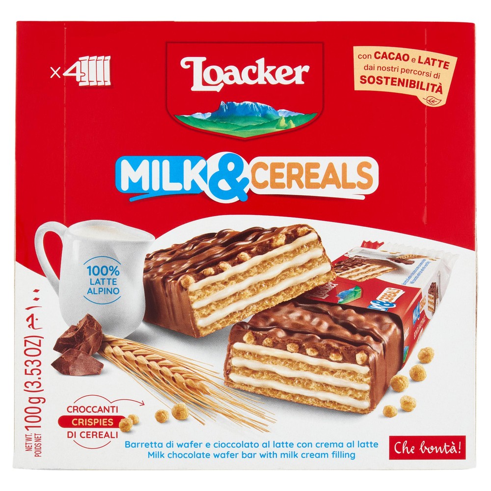 Loacker Barrette Wafer E Cioccolato Al Latte Con Crema Al Latte - Foto 1