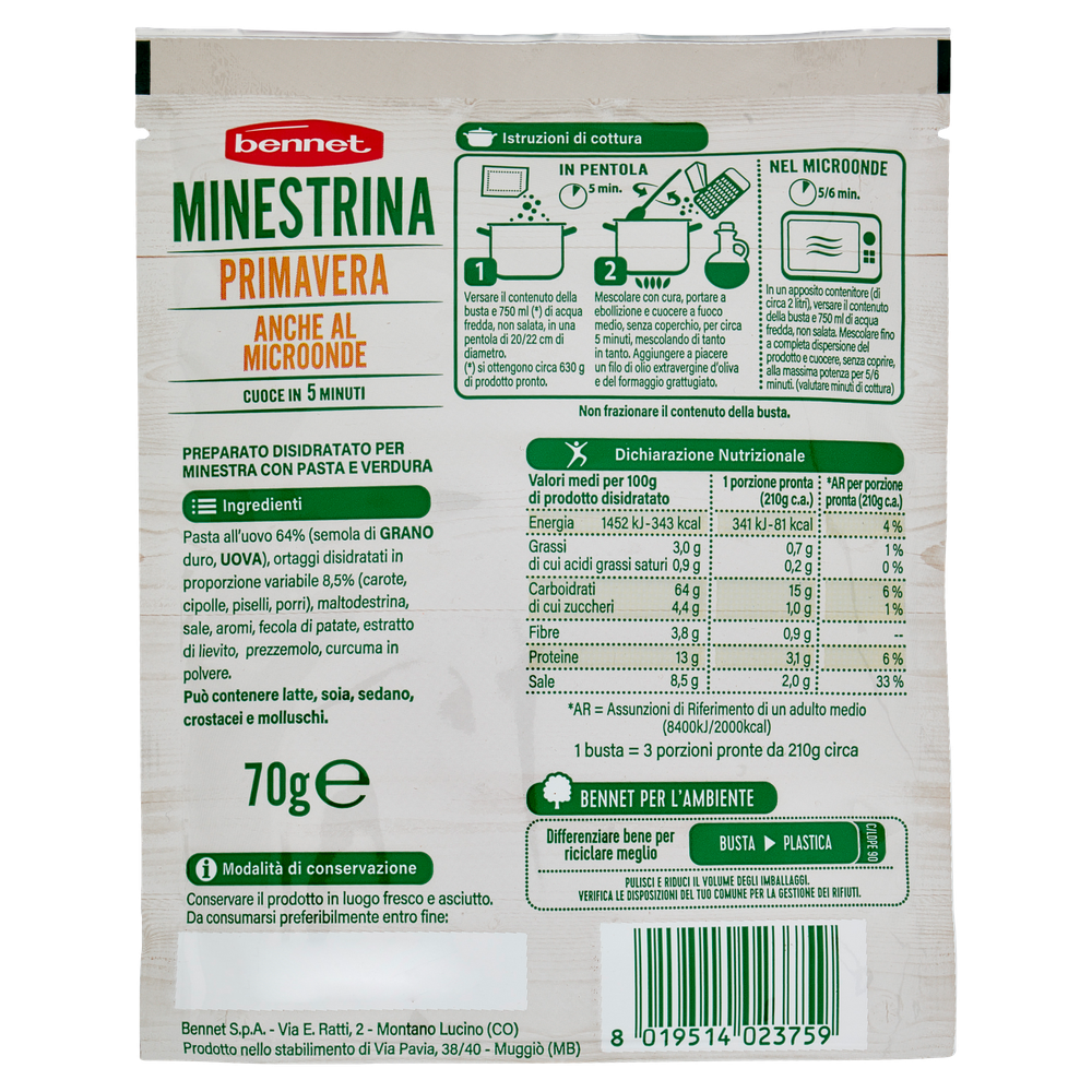 Minestrina Primavera Anche Al Microonde Bennet - Foto 3