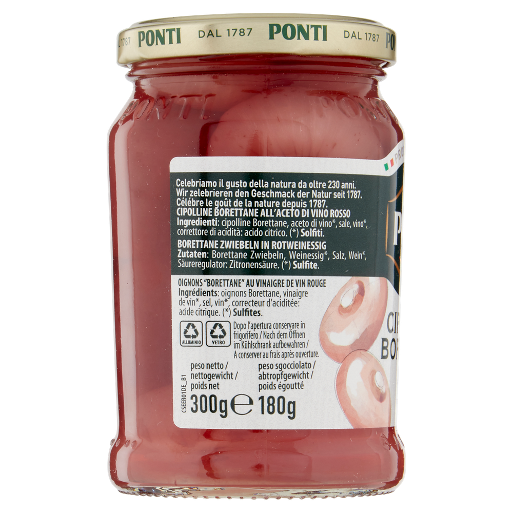 Cipolline Borettane Aroma Antico All'aceto Di Vino Rosso Ponti - Foto 2