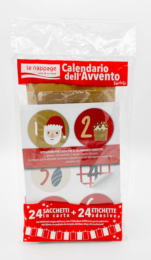 24 Sacchetti Avana + 24 Adesivi Per Calendario Avvento - Foto 1