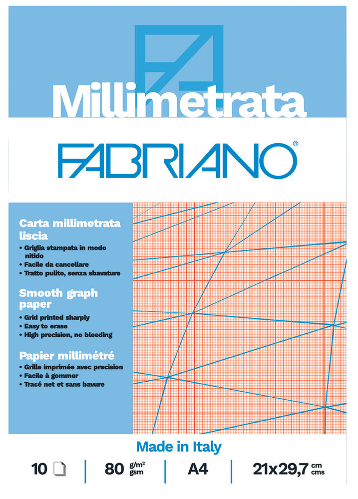 Blocco Carta Millimetrata Liscia Fabriano - Foto 1