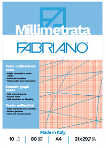 Blocco Carta Millimetrata Liscia Fabriano - Foto 1
