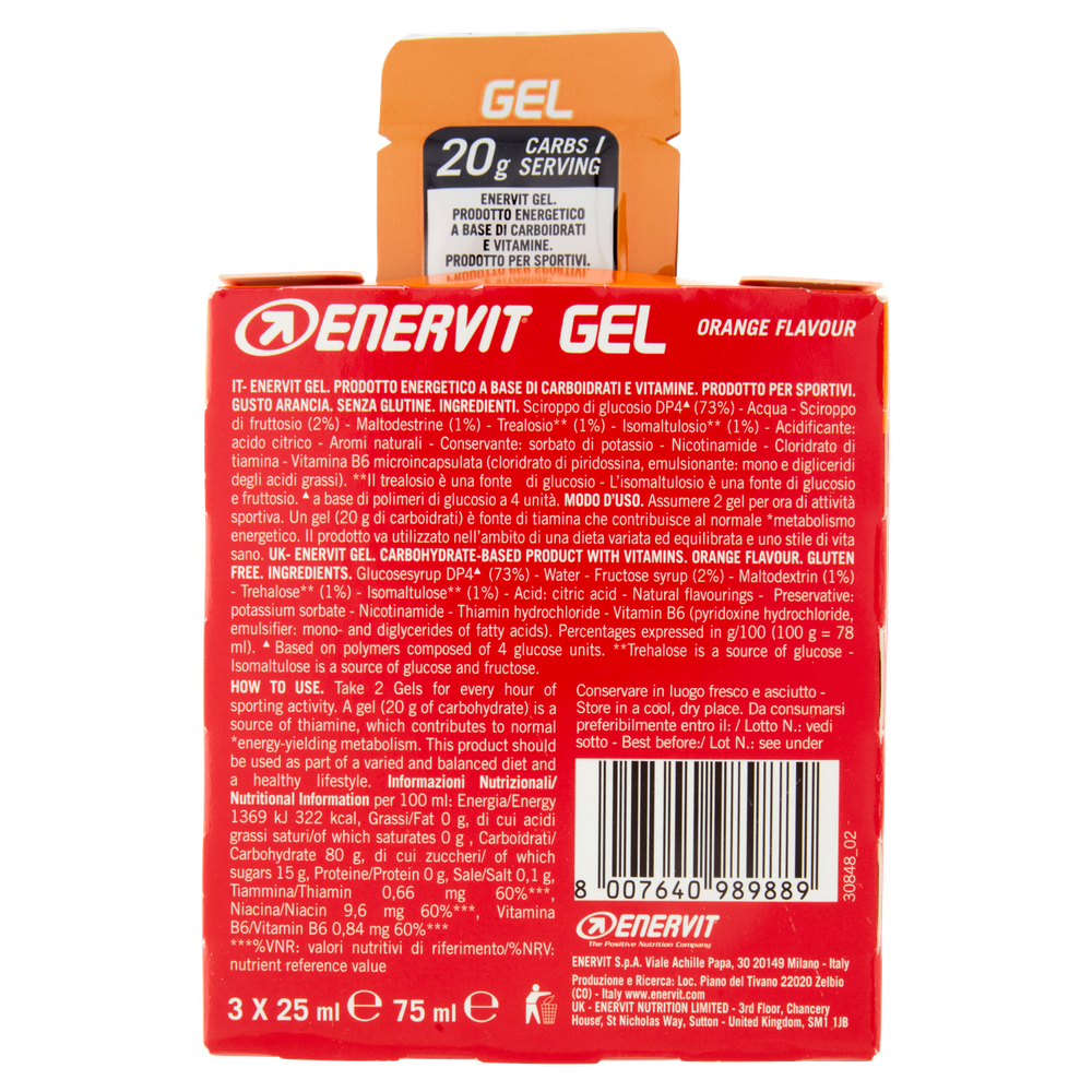 Enervit Sport Gel Arancia 3 Pack Da Ml.25 - Foto 3