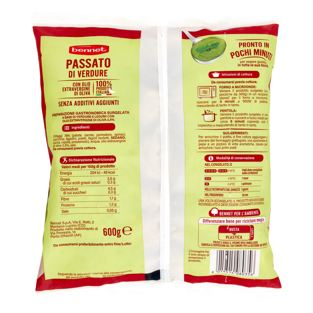 Passato Di Verdure Surgelato Bennet - Foto 3