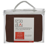 Coprisedia Con Schienale Tinta Unita Marrone Conf Da 2 Casa Coprisedia Con Schienale Tinta Unita Marrone Conf Da 2 Casa