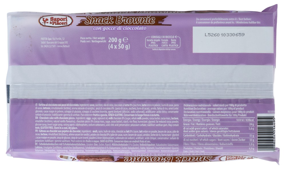 Snack Brownies Senza Glutine Sapori&Piaceri - Foto 3