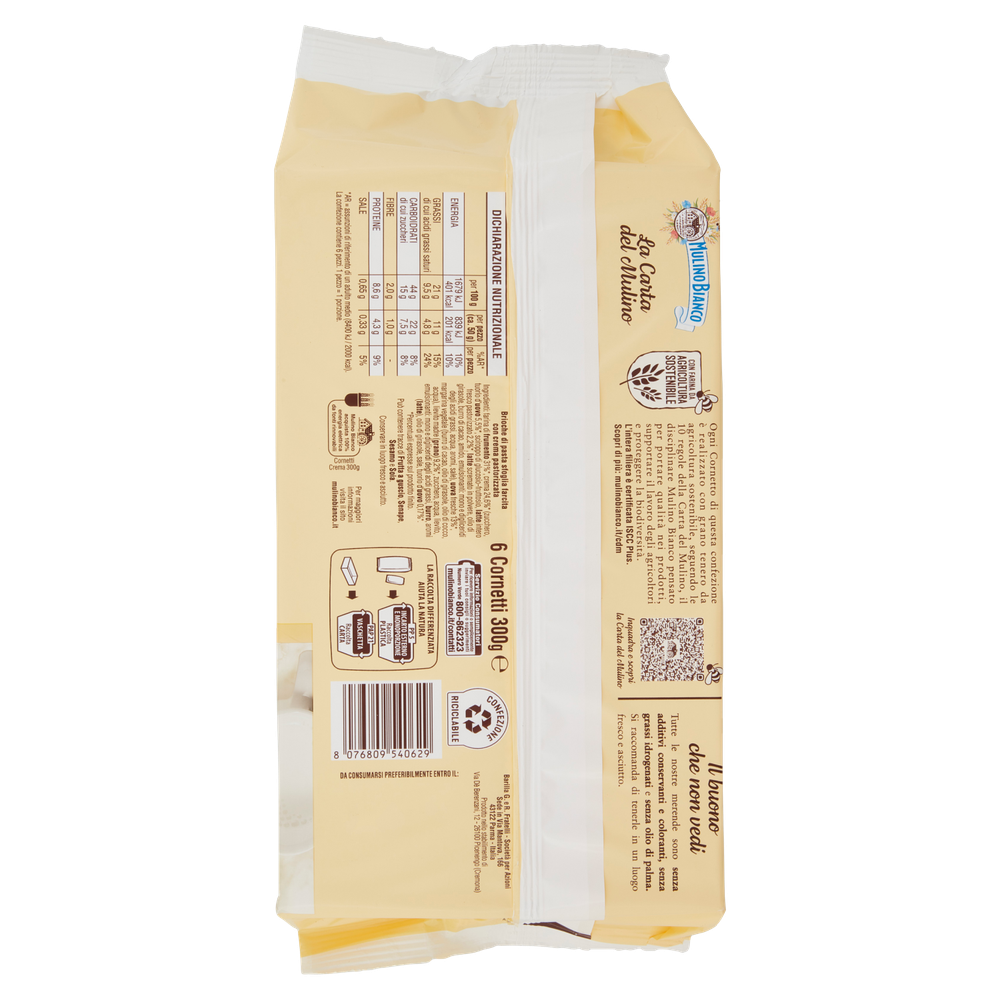 Merendine Cornetti Alla Crema Senza Additivi 6x50g Mulino Bianco - Foto 3