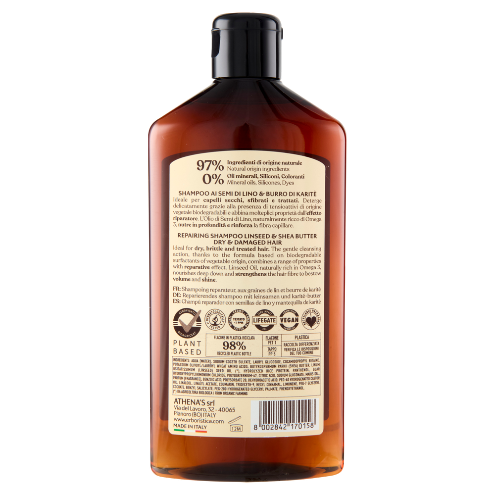 Shampoo Lino E Karite' Erboristica - Foto 3