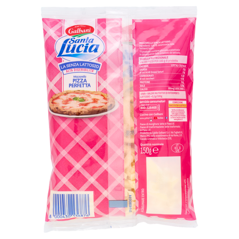 Mozzarella Pizza Perfetta Santa Lucia Senza Lattosio - Foto 3
