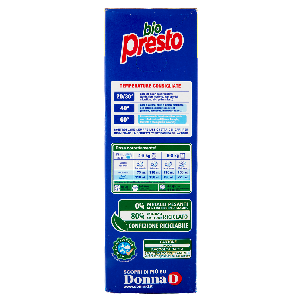 Polvere Per Lavatrice Bio Presto 62 Misurini - Foto 2