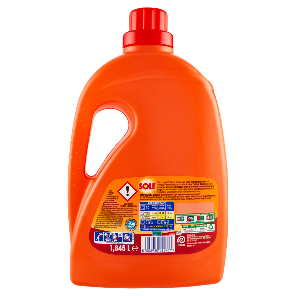 Detersivo Per Lavatrice Liquido Proteggi Colore 41 Lavaggi Sole - Foto 3