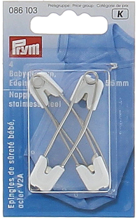 4 Spille Di Sicurezza Per Bambini Bianco Mm.55 Prym - Foto 1