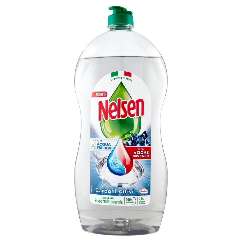 Detergente Piatti Con Extra Azione Sgrassante Carboni Attivi Nelsen - Foto 1