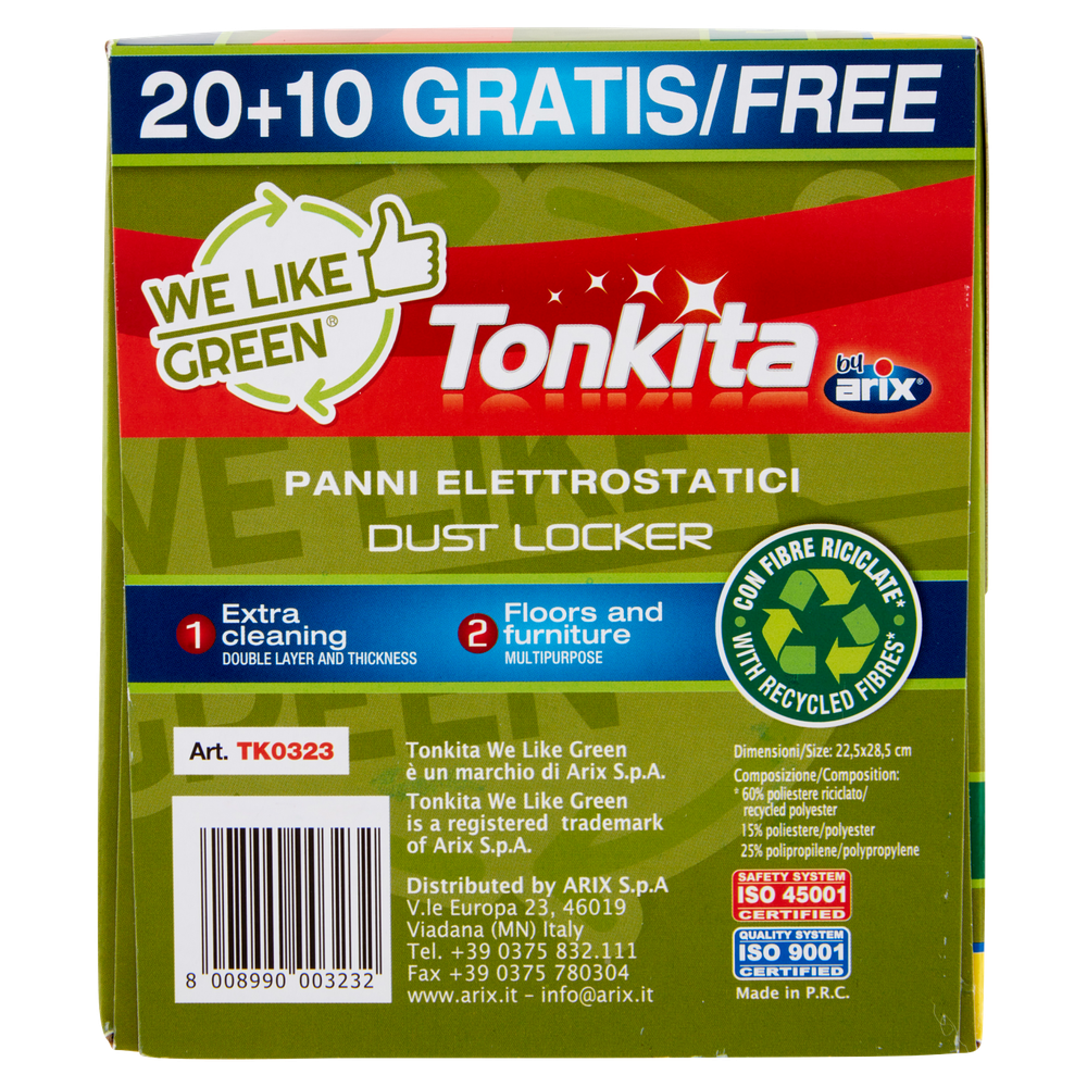 20 Panni Catturapolvere Con Fibre Riciclate We Like Green Tonkita