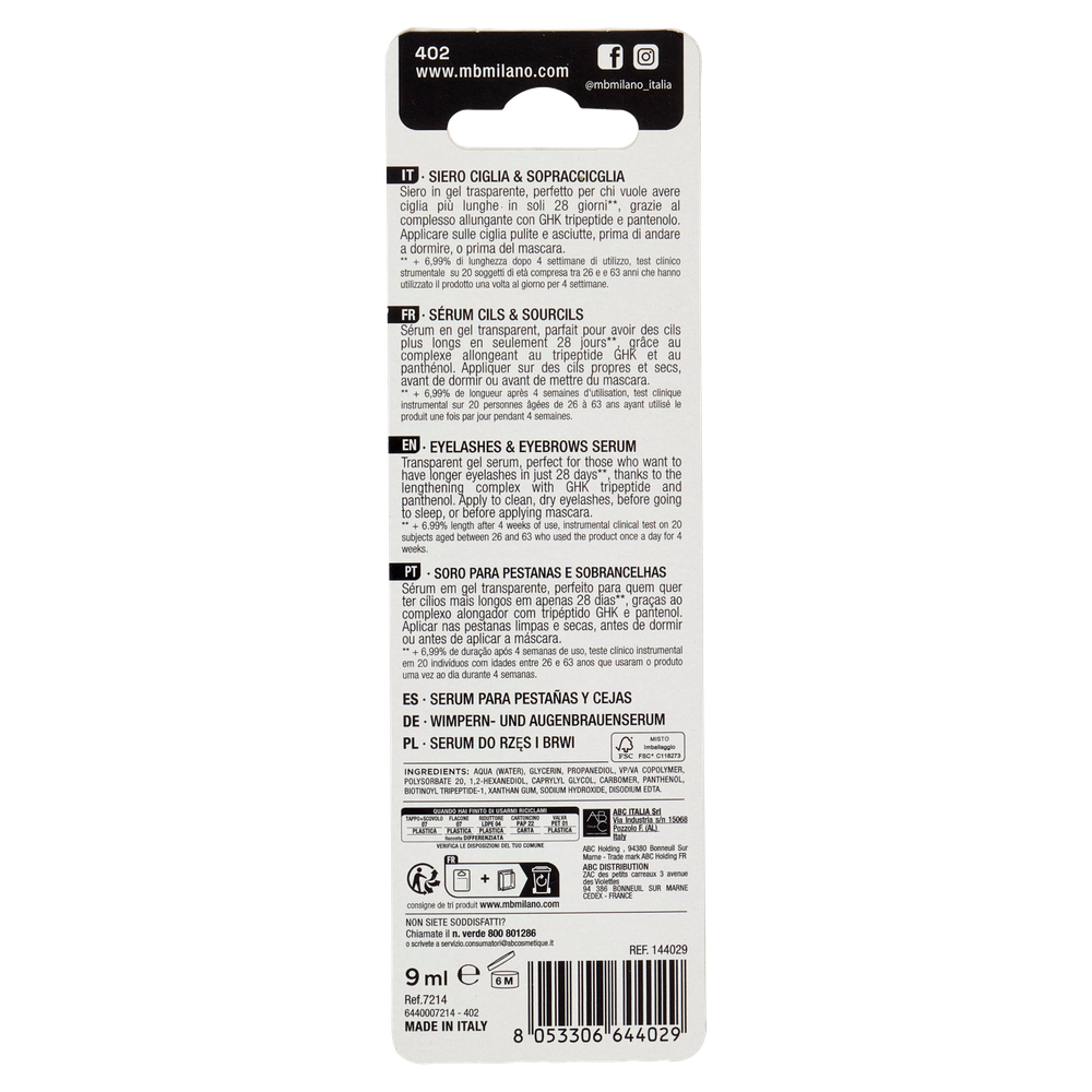 Siero Ciglia - Sopracciglia Transparent  9ml Mb Milano - Foto 3