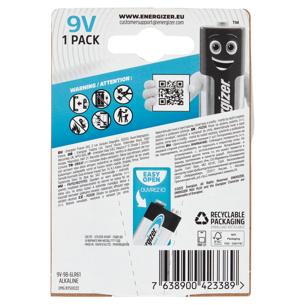 1 Pila Transistor 9v Max Plus Energizer - Foto 3