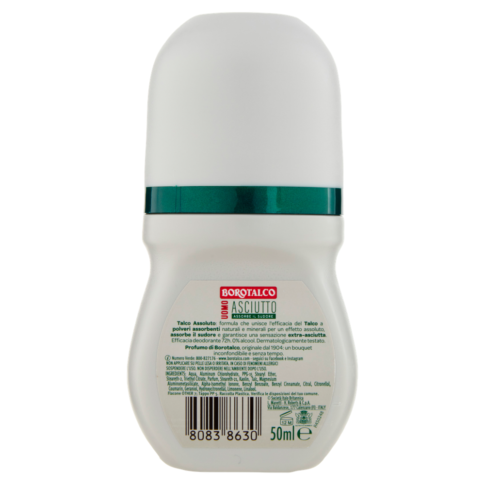 Borotalco Deodorante Roll On Uomo Asciutto Originale - Foto 3